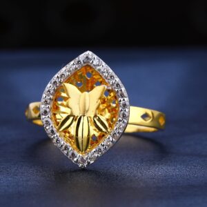 22KT Gold Cz Diamond Exclusive Women's  Ring LR554