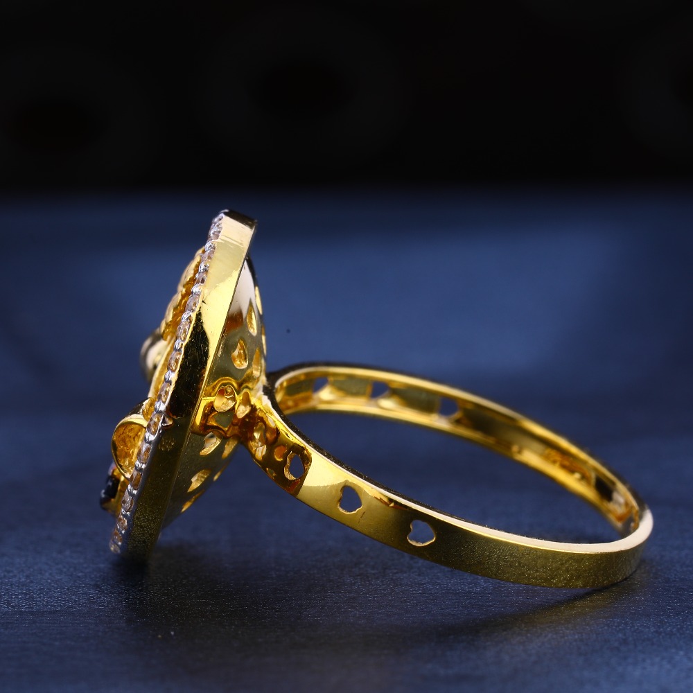 22KT Gold Cz Diamond Designer Women's Ring LR552 - Image 2