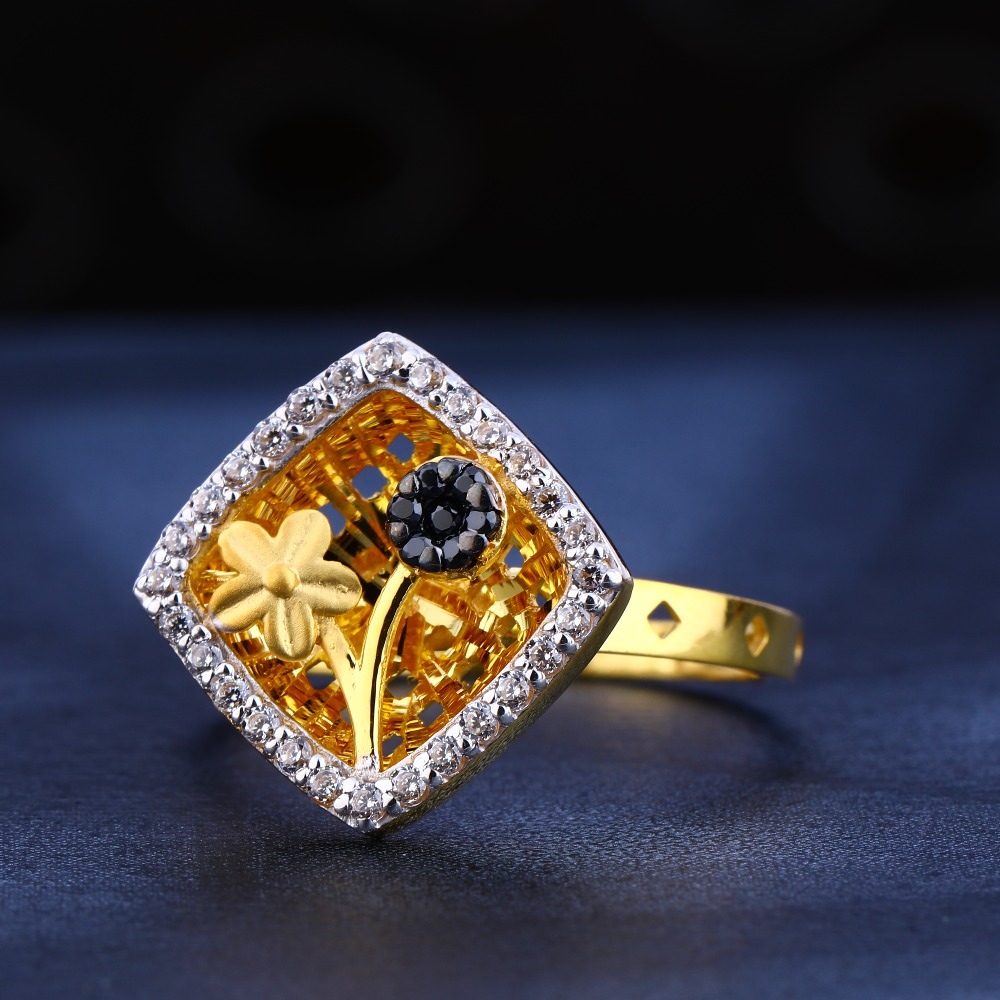 22KT Gold Cz Diamond Classic Women's  Ring LR551