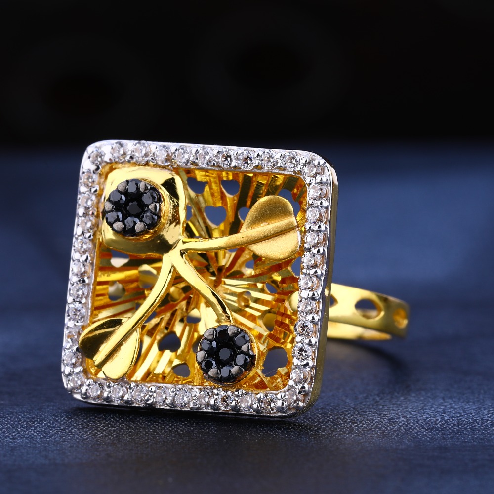 22KT Gold Cz Diamond Women's  Ring LR550