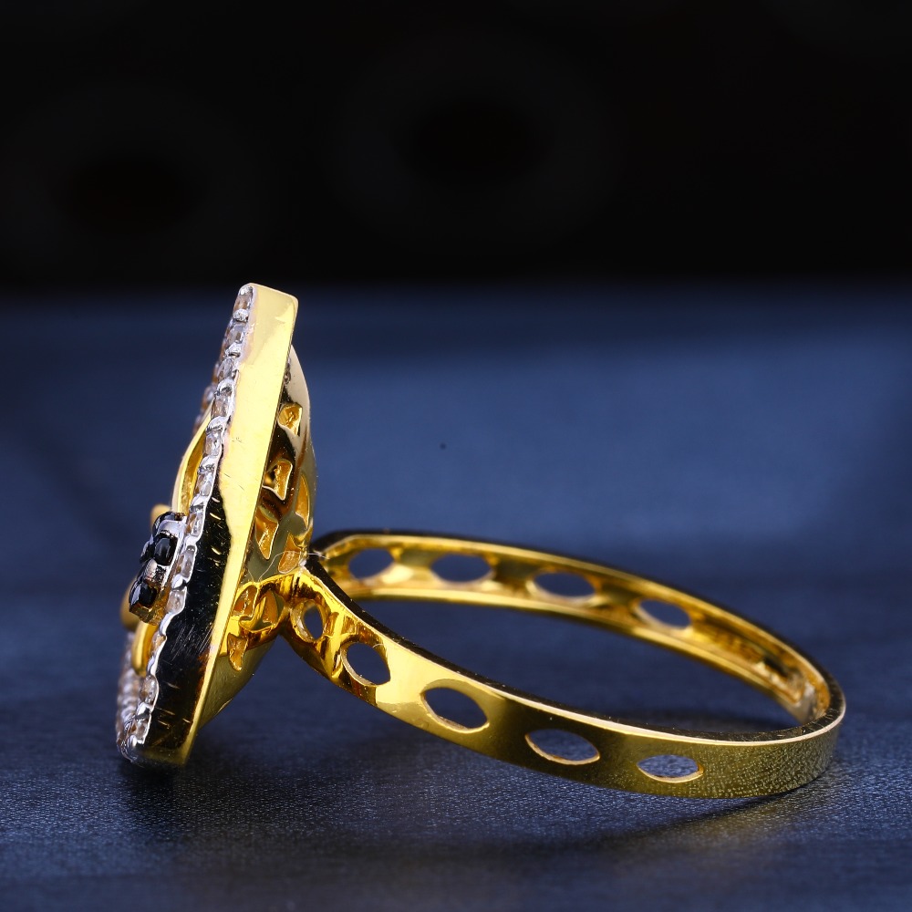 916 Women's Gold Stylish Cz Hallmark Ring LR549 - Image 2