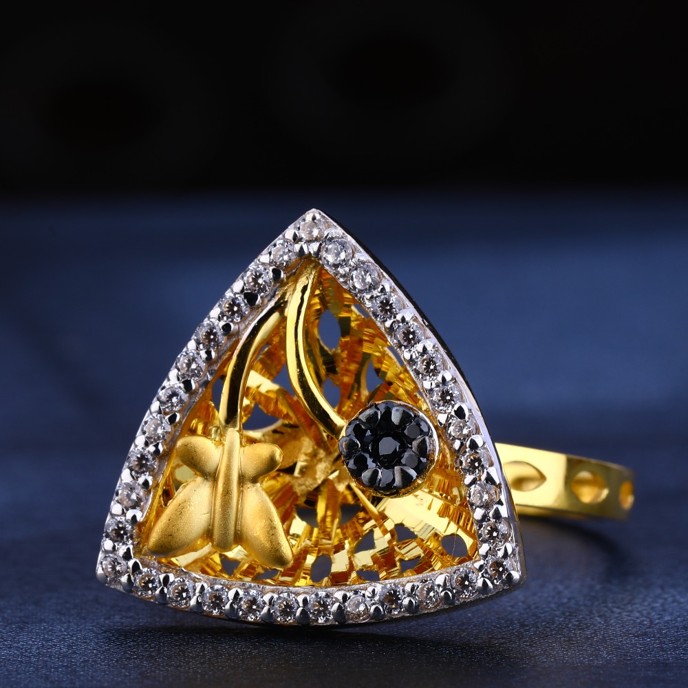 916 Women's Gold Stylish  Cz Hallmark Ring LR549