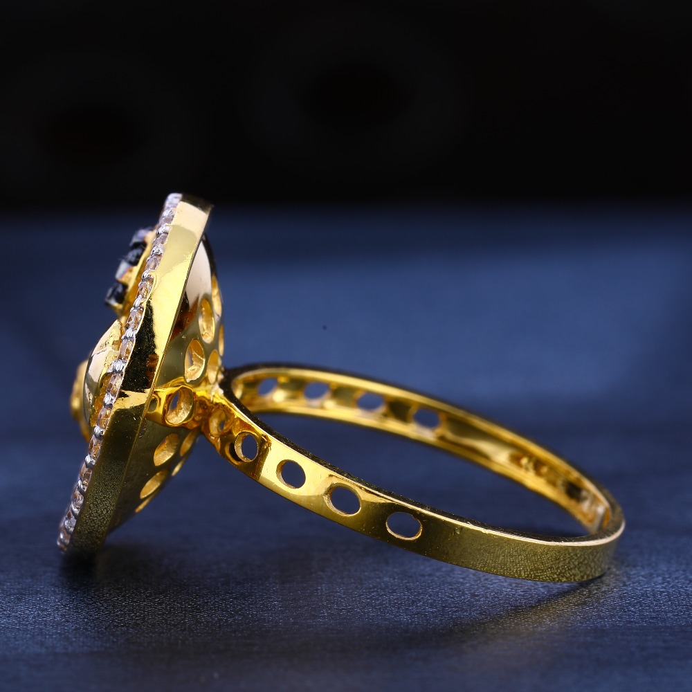 916 Women's Gold Delicate Cz Hallmark Ring LR545 - Image 2