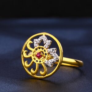 916 Women's Gold Classic  Cz Hallmark Ring LR464