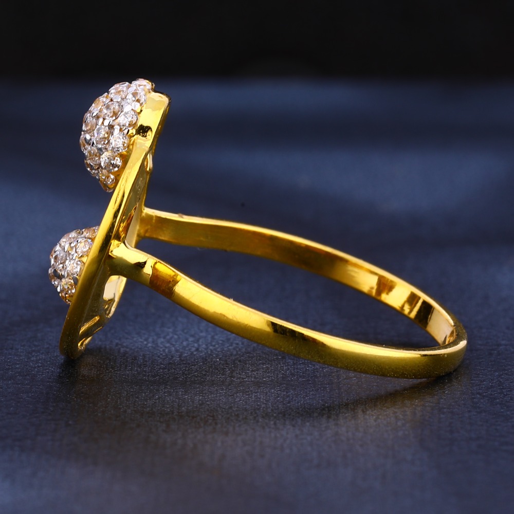916 Gold CZ Diamond Exclusive Women's Ring LR459 - Image 2