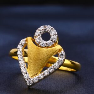 916 Gold CZ Diamond Delicate Women's Ring LR458