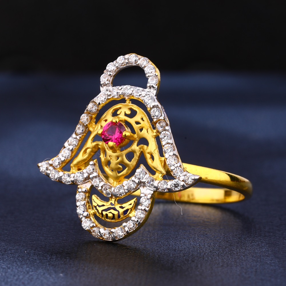 22ct gold cz ladies exclusive diamond ring lr443