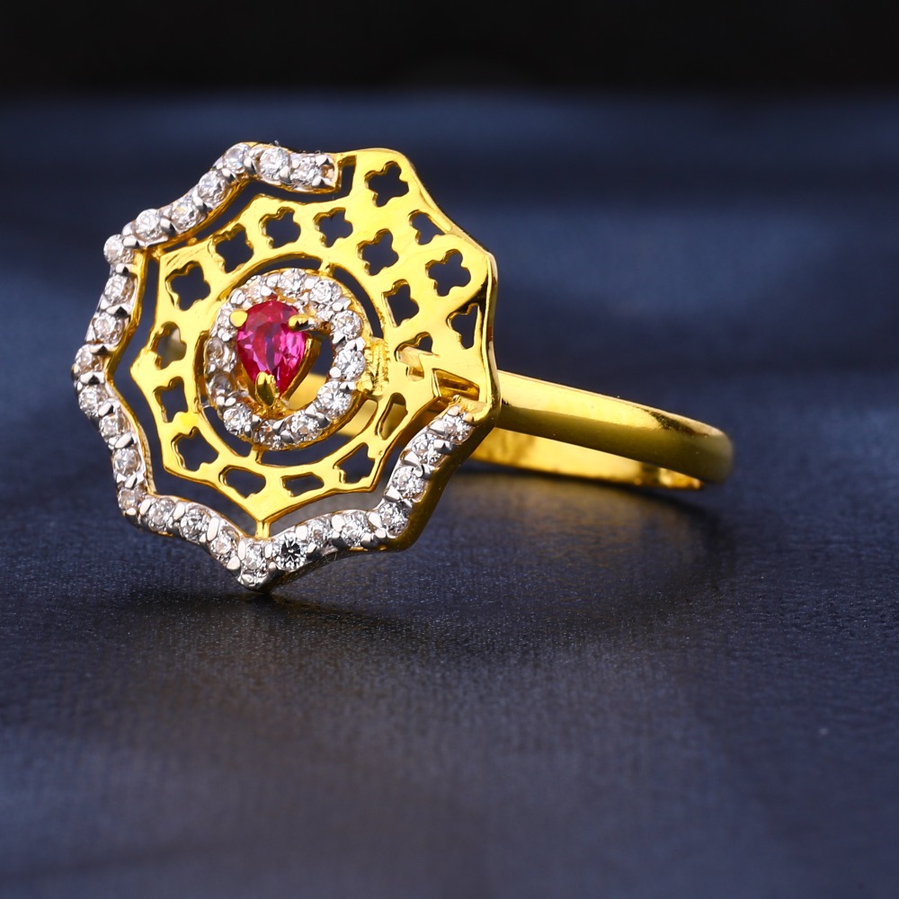 22ct gold cz ladies delicate diamond ring lr442