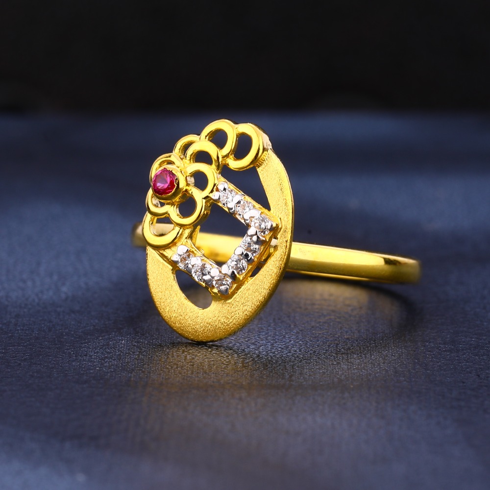 22CT Gold Cz Ladies Designer Diamond Ring LR441