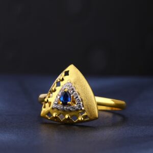22kt cz diamond classic gold ladies ring lr793
