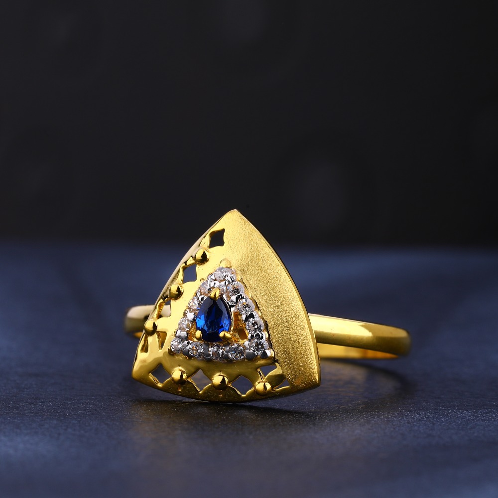 22kt cz diamond classic gold ladies ring lr793