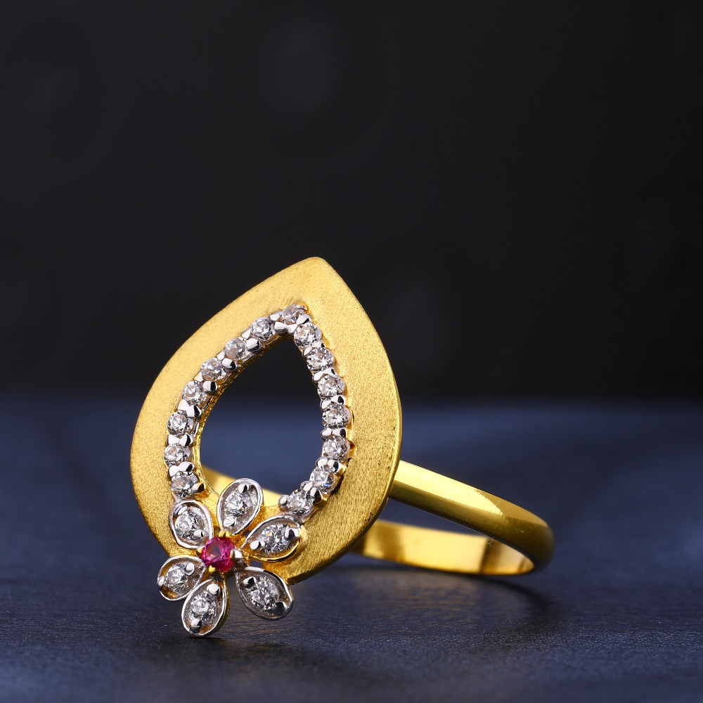 22kt cz diamond gold ladies ring lr792