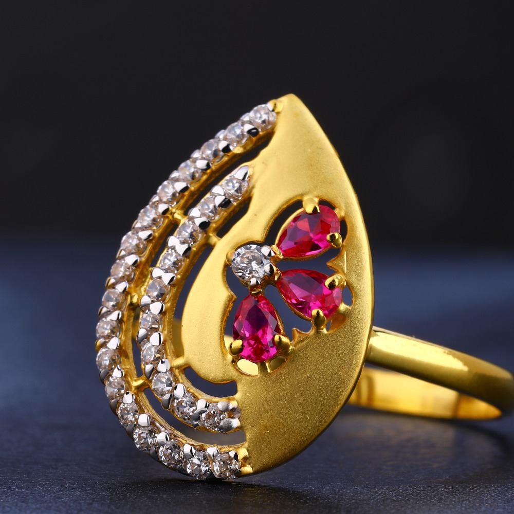 22kt gold hallmark women's  ring lr784
