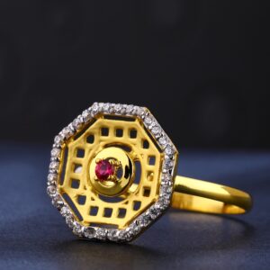 916 cz gold gorgeous diamond ladies  ring lr782