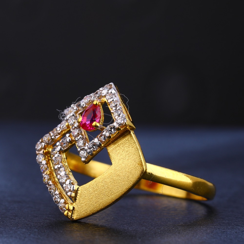 916 cz gold fancy diamond ladies  ring lr781