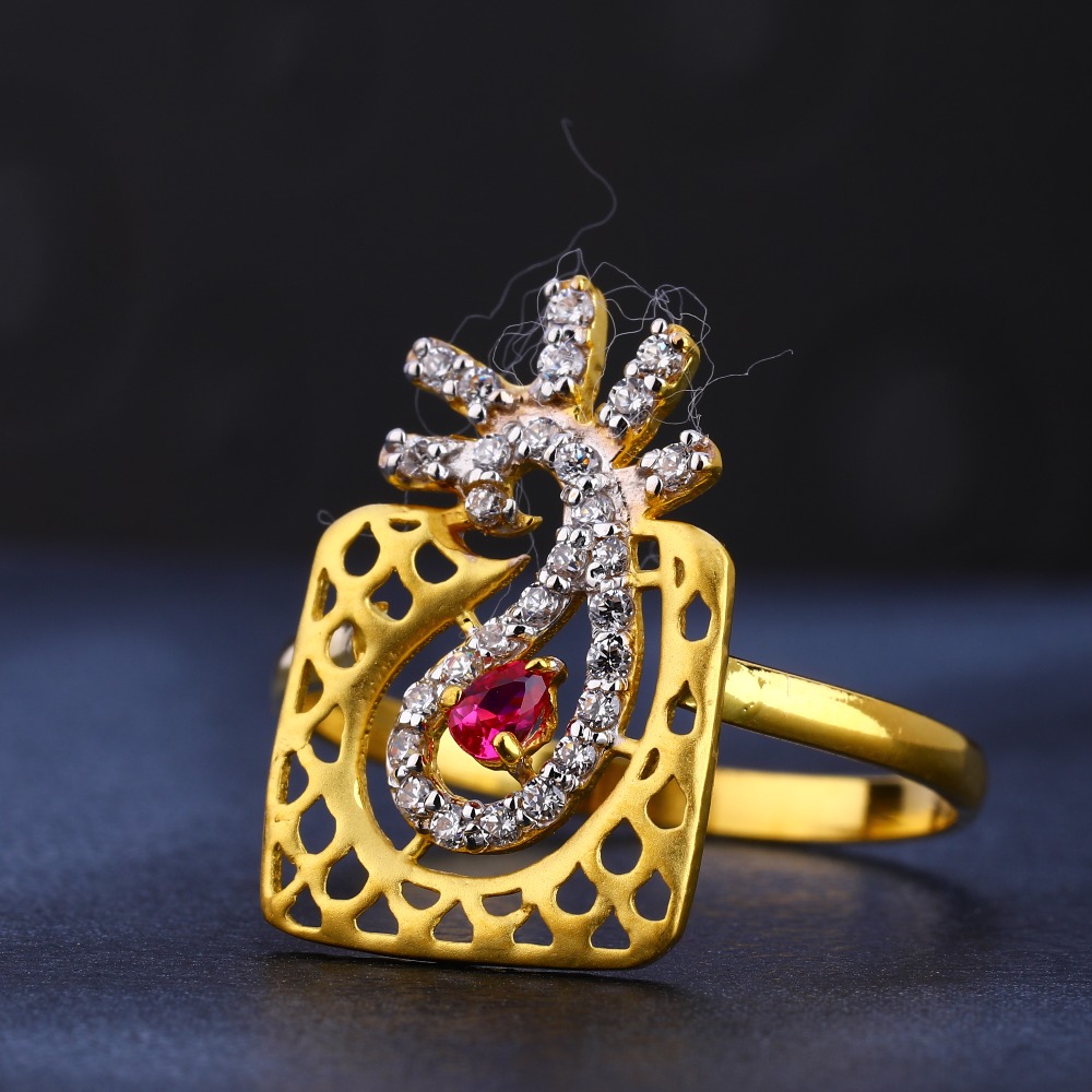 916 Cz Gold Delicate  Diamond Ladies  Ring LR779