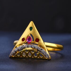 916 cz gold hallmark delicate women's ring lr771