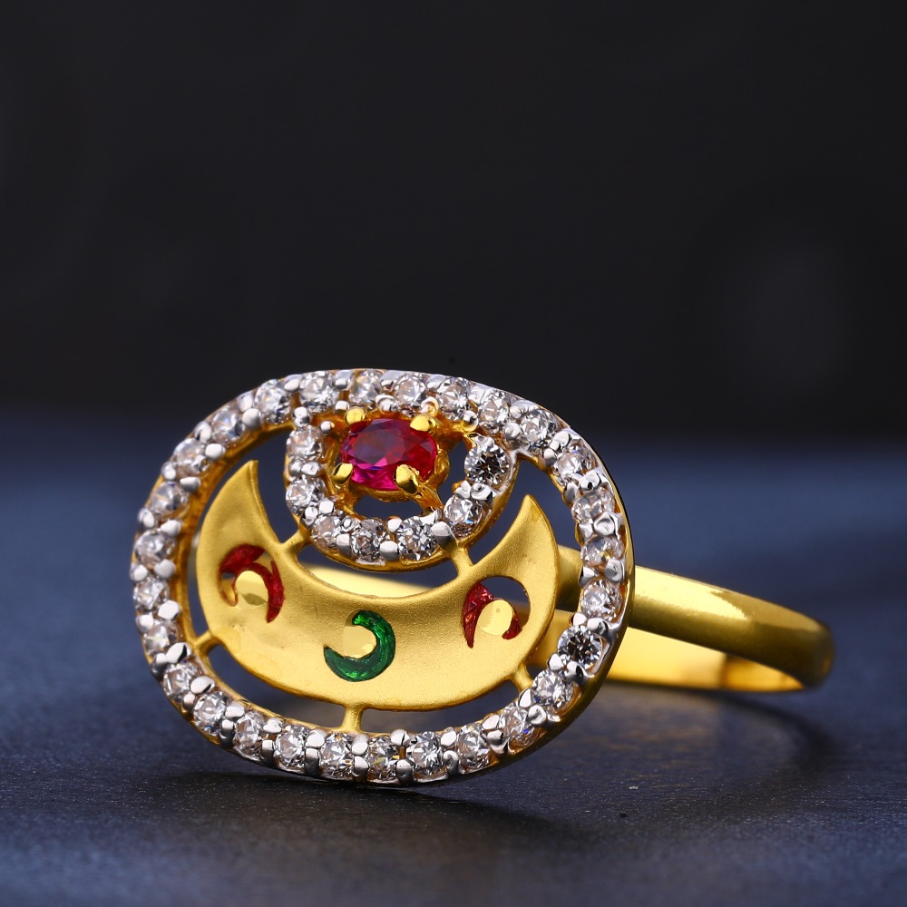 916 cz gold  exclusive ladies ring lr764