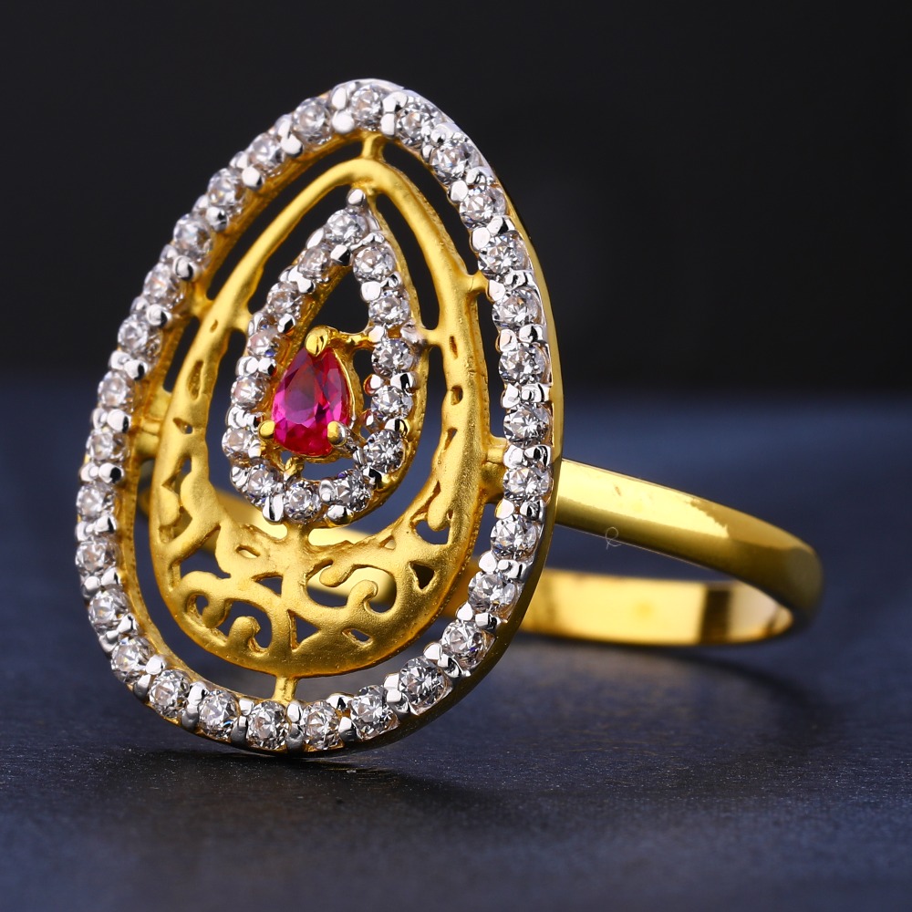 916 cz gold  delicate ladies ring lr763
