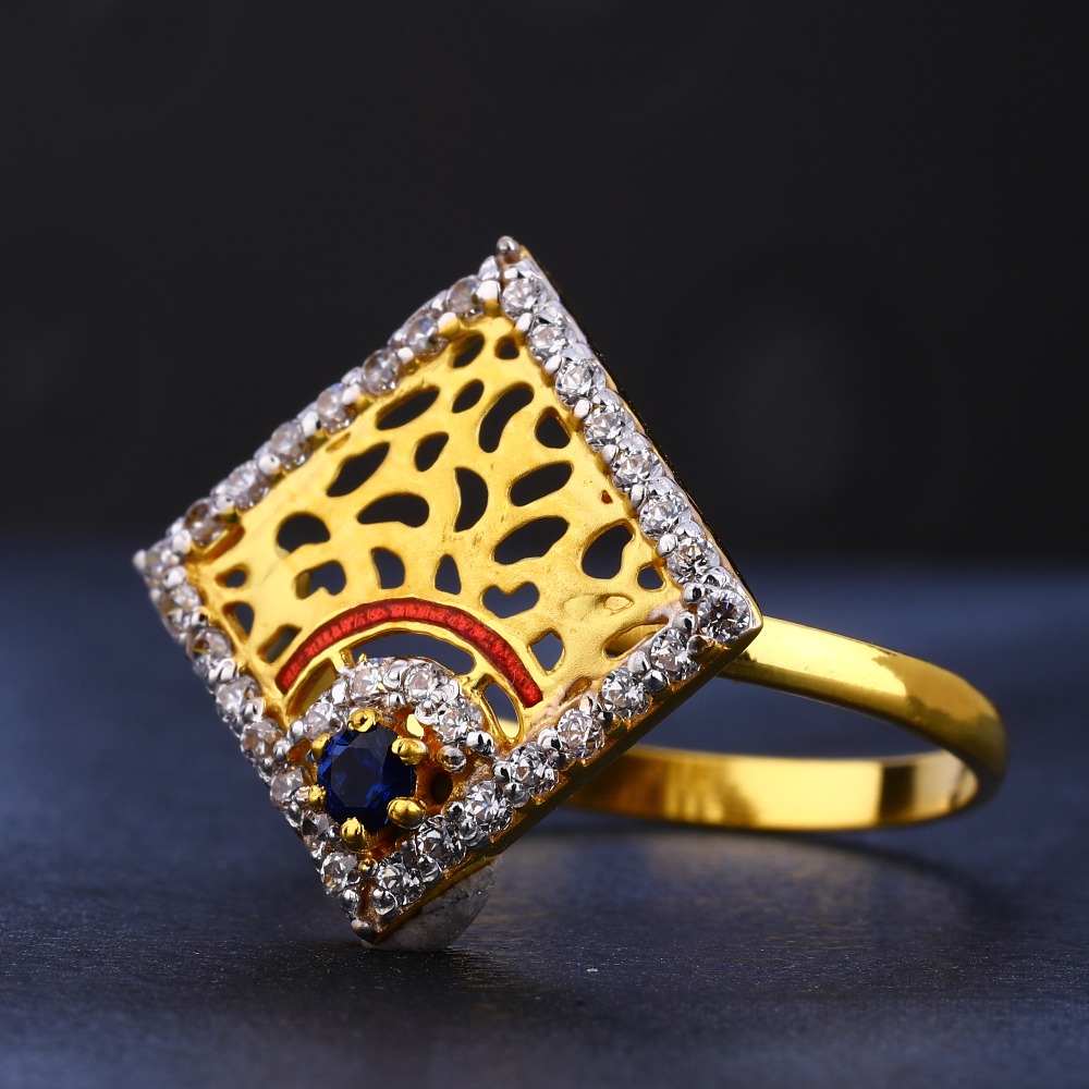 916 cz gold classic ladies ring lr761