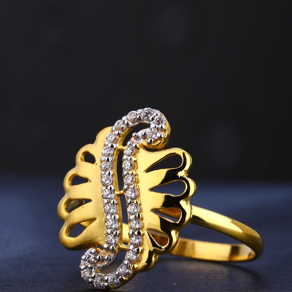 916 cz gold  ladies ring lr760