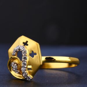 22ct gold hallmark classic ladies  ring lr754