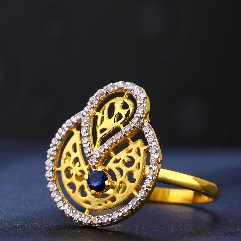 22kt gold women's stylish cz ring lr752
