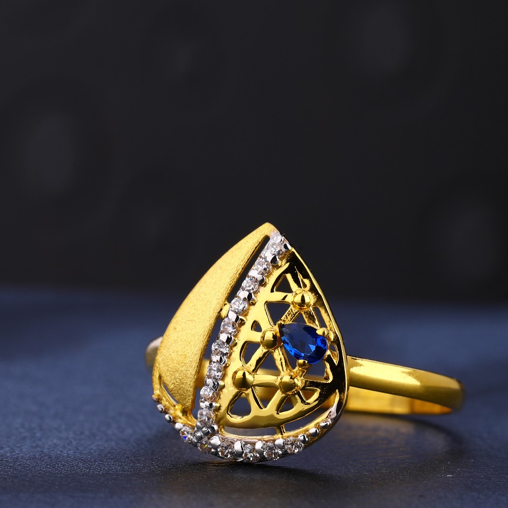 22kt gold women's gorgeous cz  ring lr751