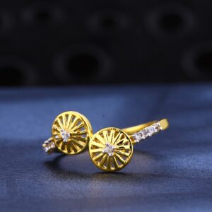 22kt gold women's designer cz  ring lr615