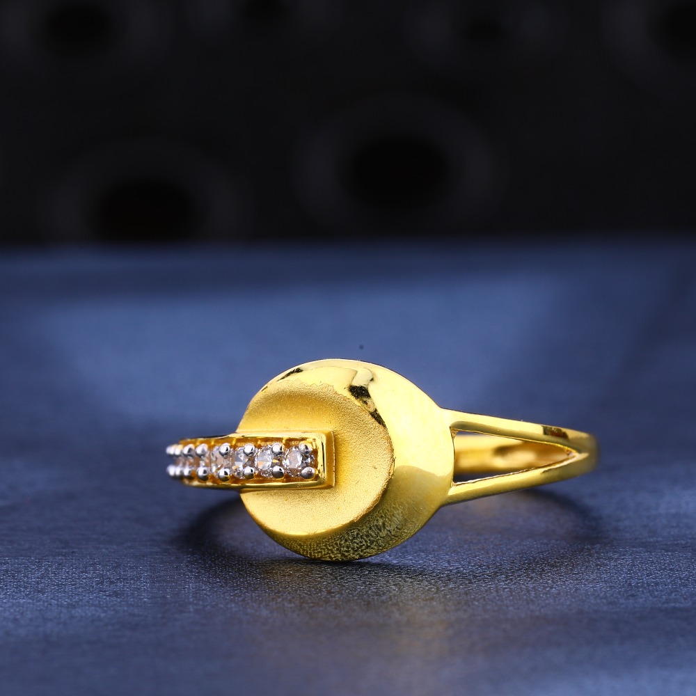 22kt gold women's classic cz  ring lr614