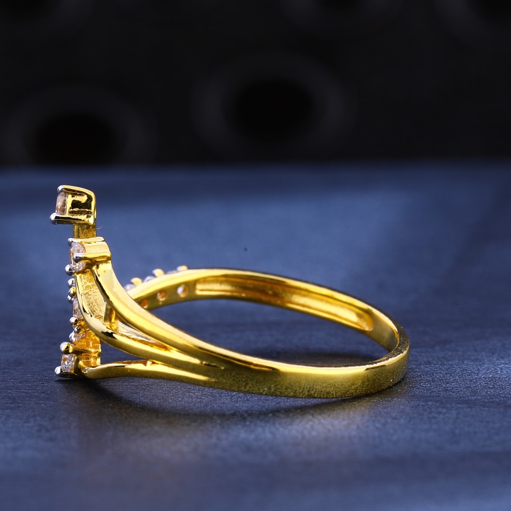 22kt gold ladies delicate cz diamond ring lr609 - Image 2