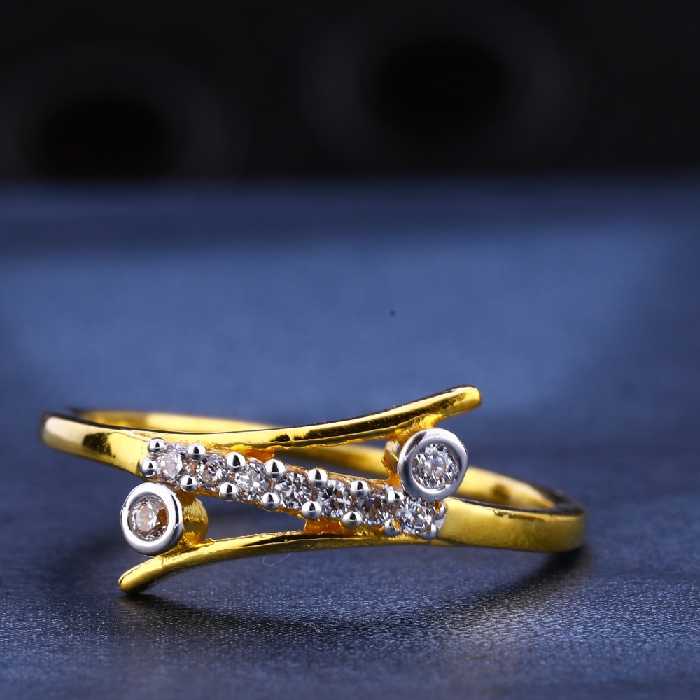 22kt gold ladies designer cz diamond  ring lr608
