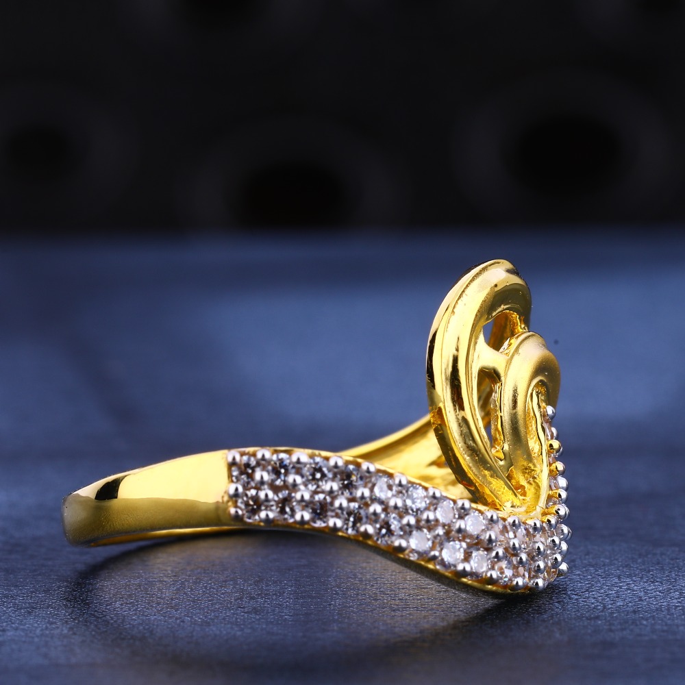 22kt gold ladies classic cz diamond ring lr607 - Image 2