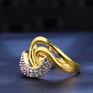 22kt gold ladies  classic cz diamond  ring lr607