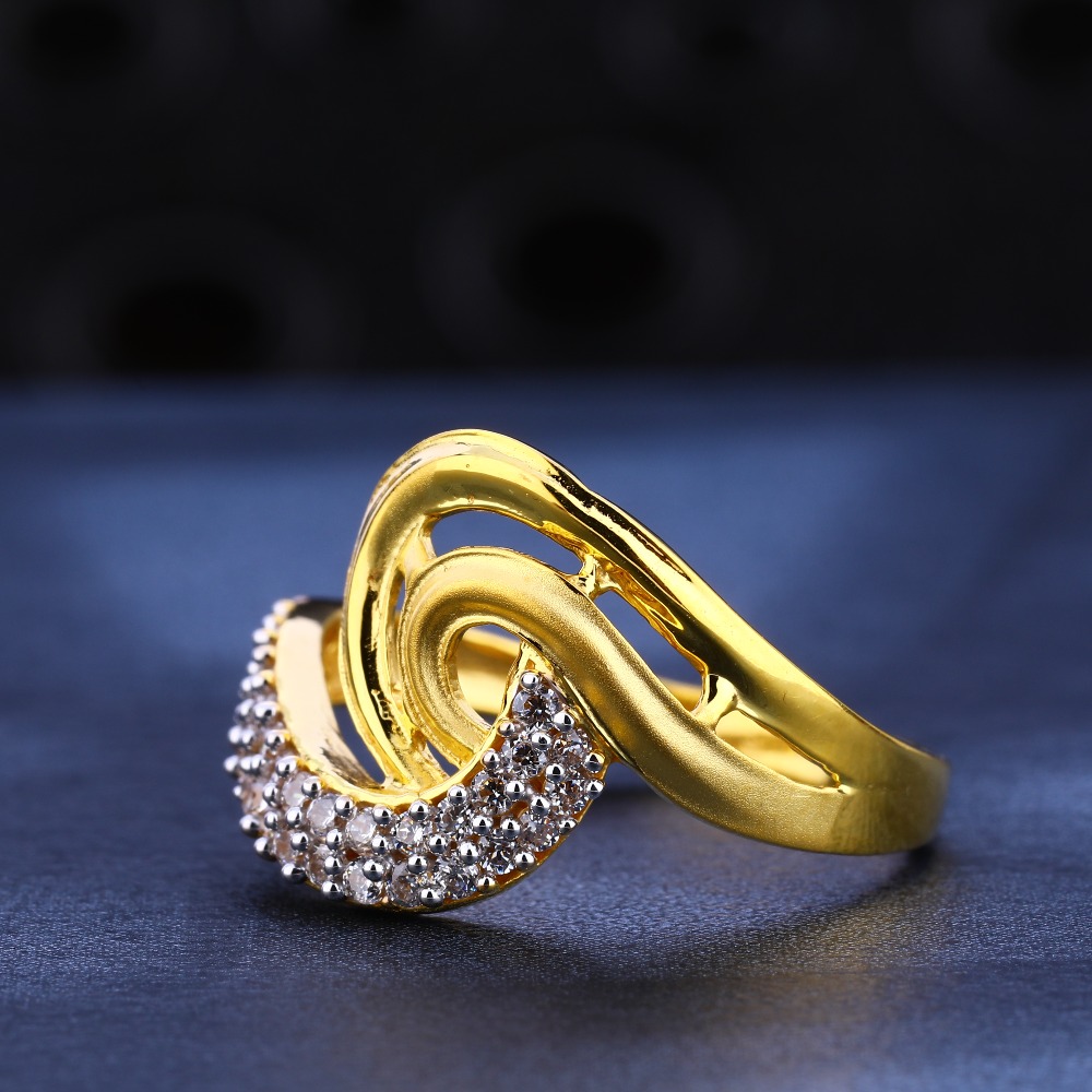 22kt gold ladies  classic cz diamond  ring lr607
