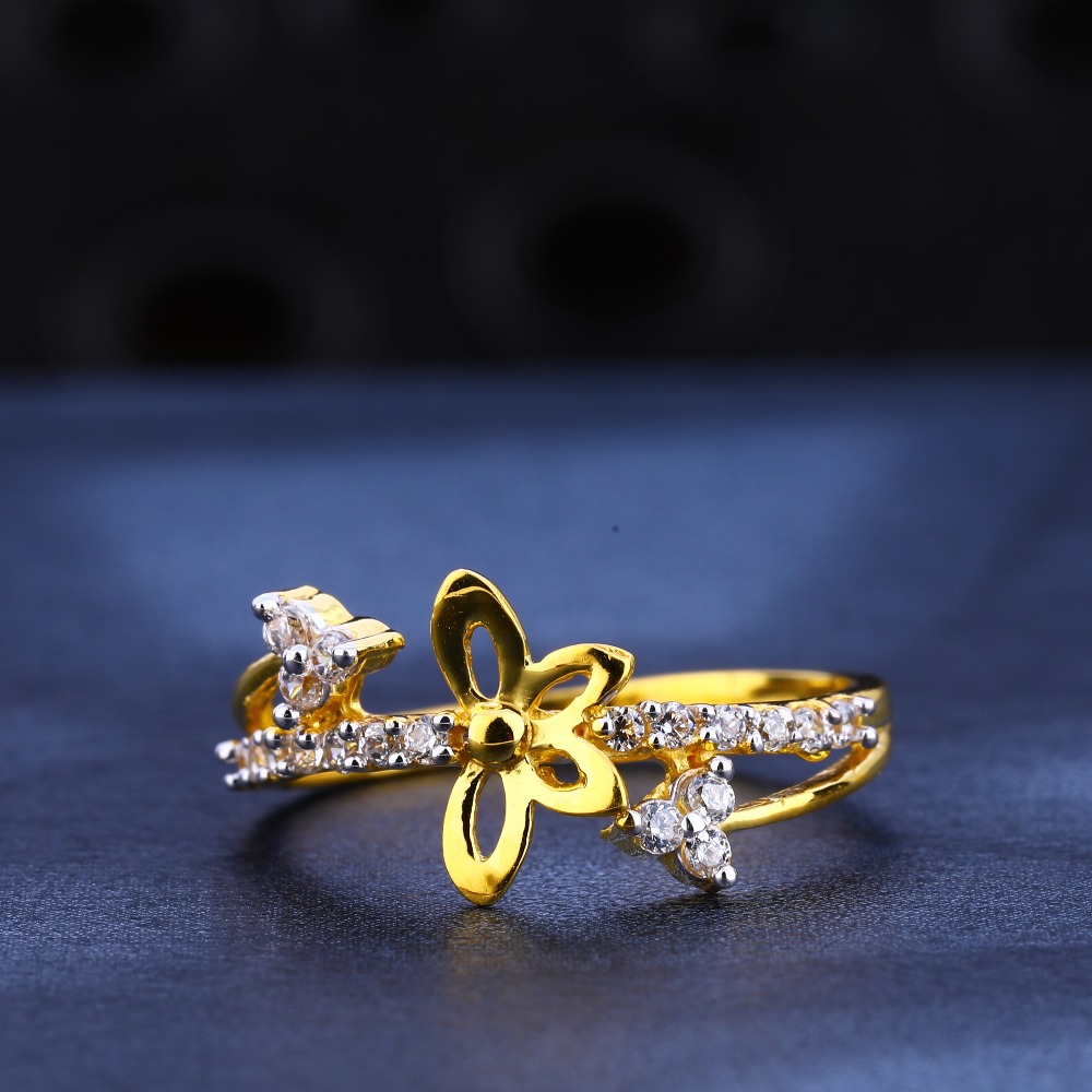 22kt gold ladies cz diamond  ring lr606