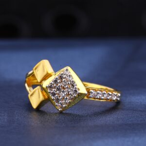 22kt gold  women's delicate hallmark cz  ring lr601