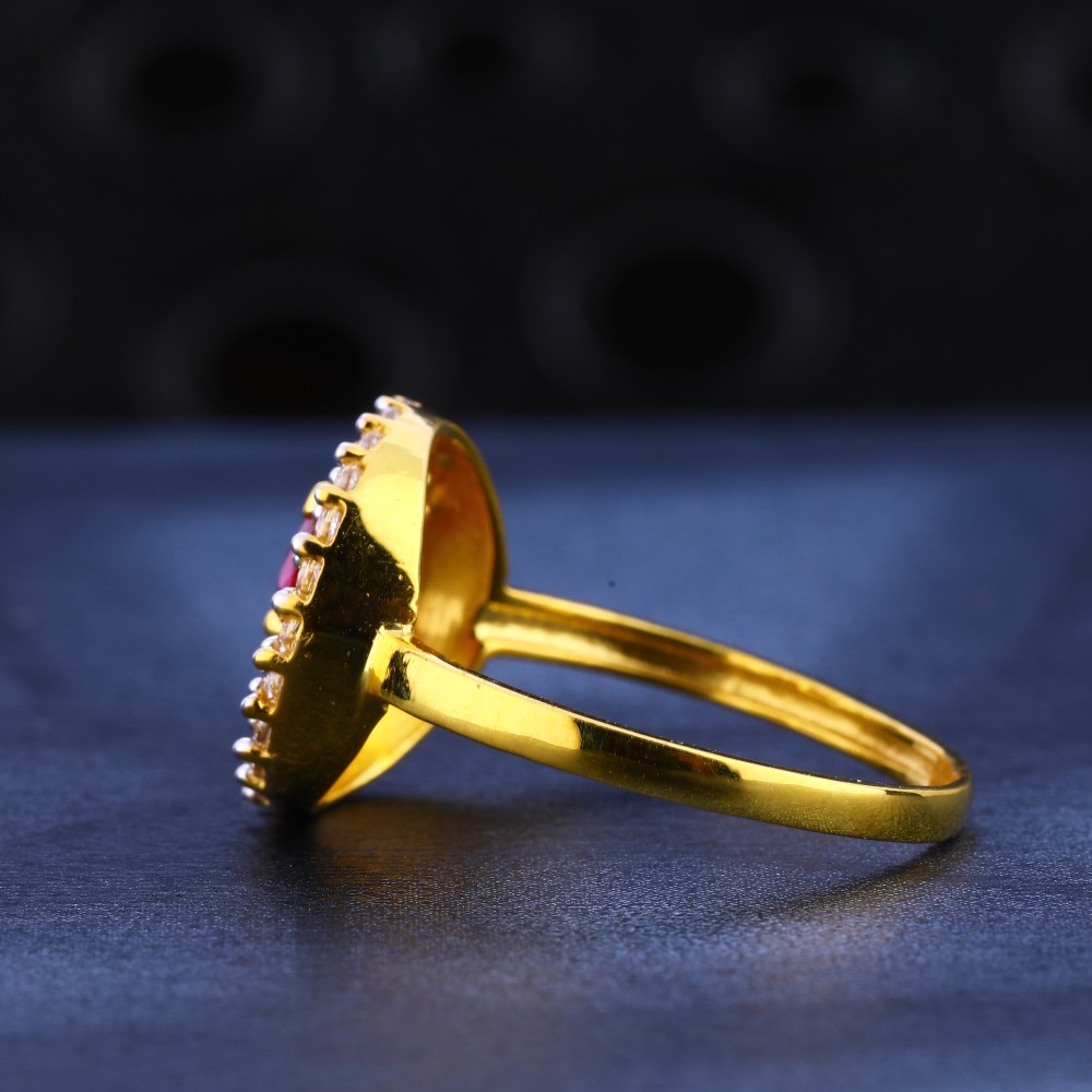 22kt gold women's hallmark cz ring lr598 - Image 2