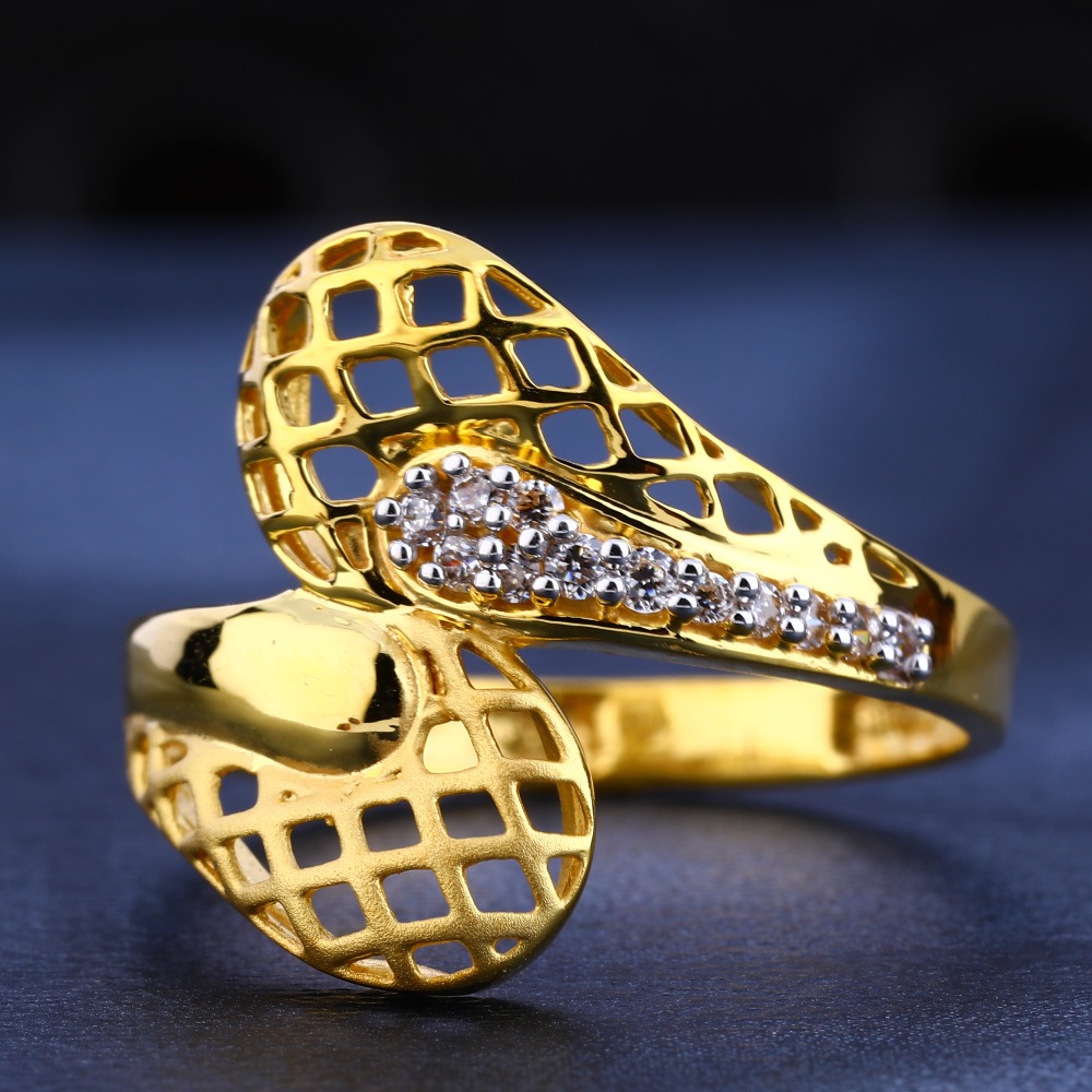 22kt gold  cz diamond designer ladies  ring lr592