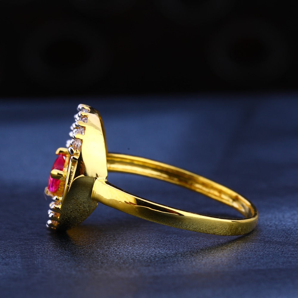 916 gold cz hallmark gorgeous women's ring lr588 - Image 2