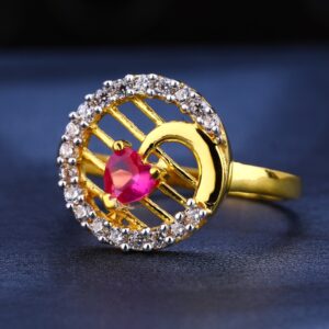 916 gold cz  hallmark gorgeous women's ring lr588