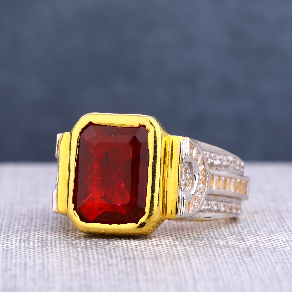 22KT Single Gold  Hallmark Men's Stone Ring MSR89