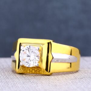 22KT Single Gold Delicate Men's Stone Ring MSR84