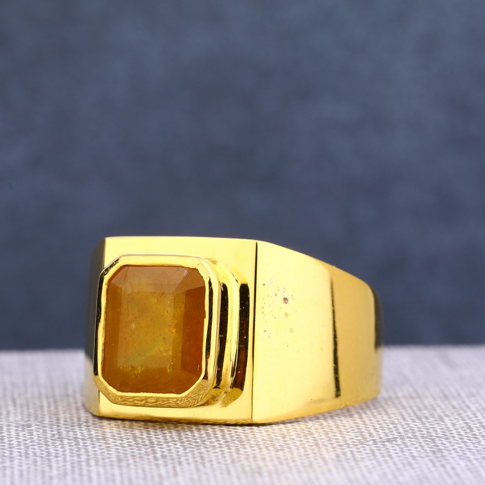 22KT Single Gold Designer Men's Stone Ring MSR83