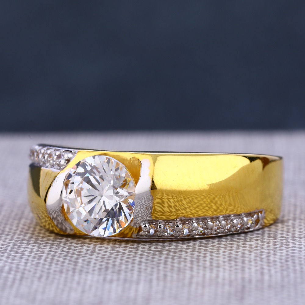 916 Gold Gentlemen's Hallmark Stylish Single Stone Ring MSR96