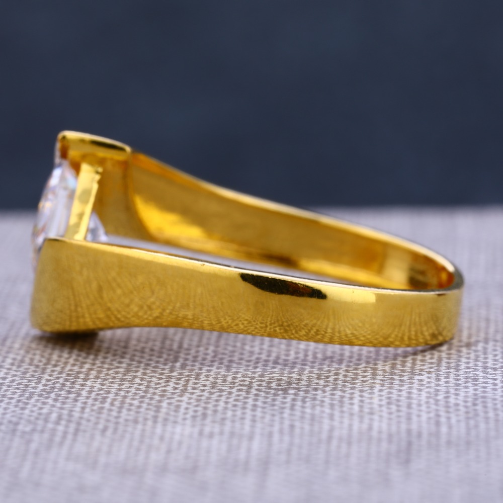 916 Gold Gentlemen's Hallmark Fancy Single Stone Ring MSR94 - Image 2