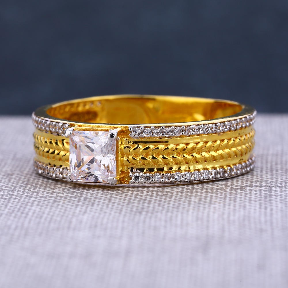 916 Gold Gentlemen's Hallmark Exclusive Single Stone Ring MSR92