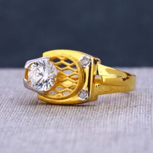916 Gold Gentlemen's Hallmark Delicate Single Stone Ring MSR91