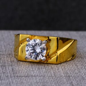 916 Gold Men's Stylish Single Stone Ring MSR78