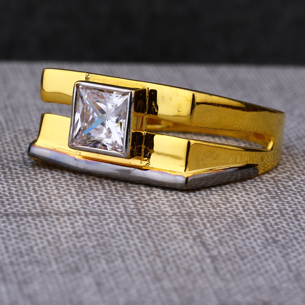 916 Gold Men's Delicate Single Stone Ring MSR74